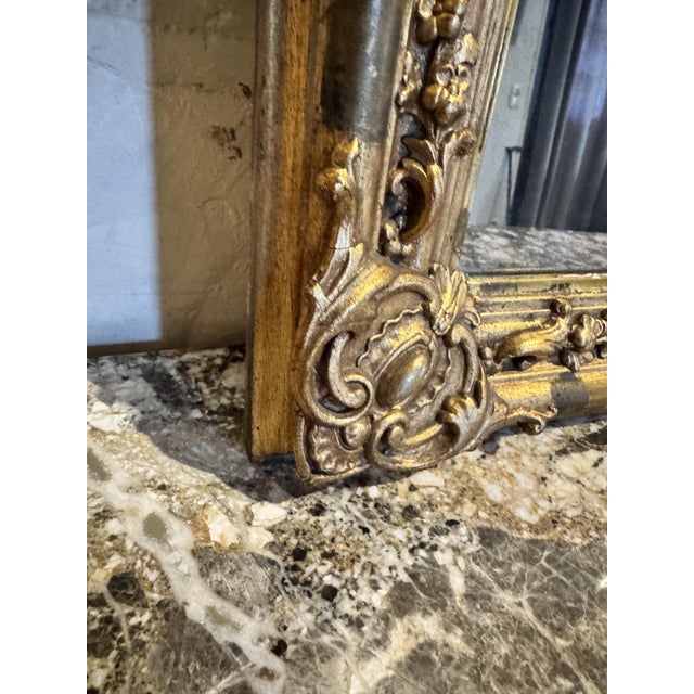 Antique German Gilded Wood and Stucco Rococo Revival Mirror with Original Mercury Glass, 1850 For Sale - Image 6 of 18