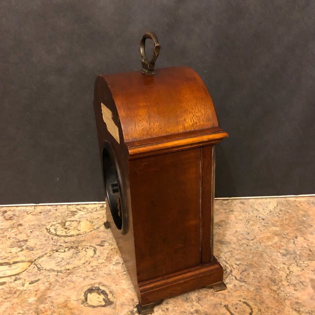 Mid 20th Century Tiffany & Company Georgian Mahogany Bracket Clock For Sale - Image 6 of 8