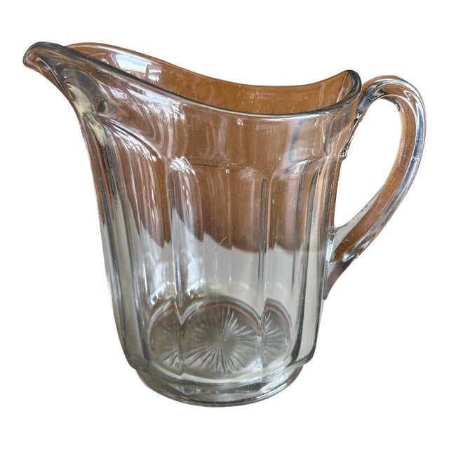 Early 20th Century Heavy Glass Pitcher For Sale