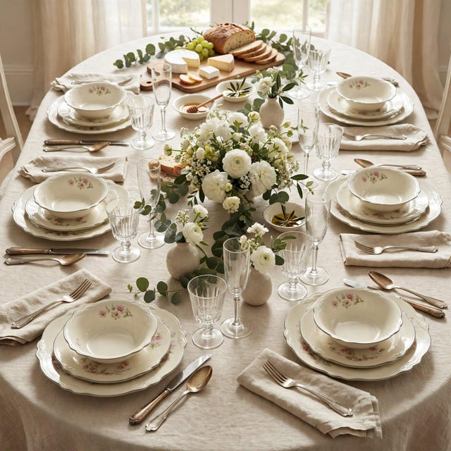 Vintage Homer Laughlin Moss Rose Dinnerware Set - Pattern Jj59 - 50 Pieces For Sale - Image 14 of 15