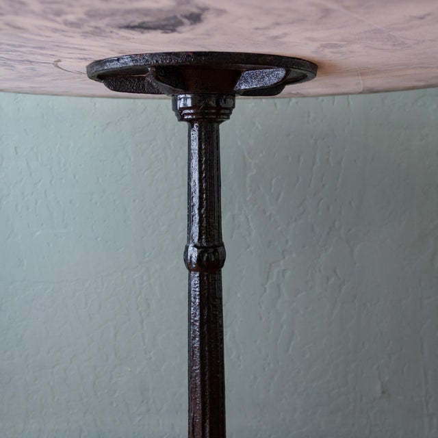 Antique Marble and Cast Iron French Bistro Table For Sale - Image 15 of 15