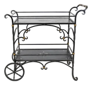 Hand-Crafted Italian Iron Tea Cart / Trolley, Late 20th Century