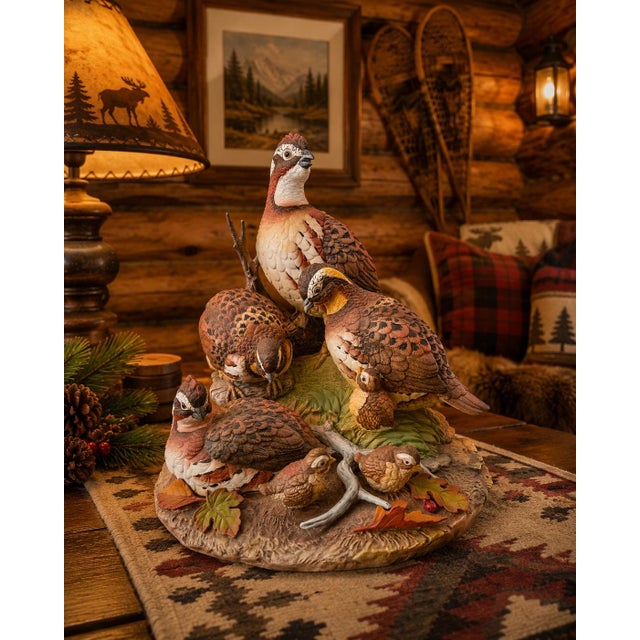 A beautifully detailed limited edition Andrea by Sadek porcelain wildlife sculpture titled Group of Bob White. This...