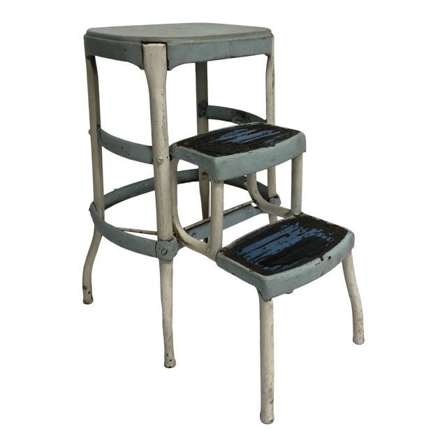 Vintage Industrial Metal Step Stool With Foldout Legs Chairish