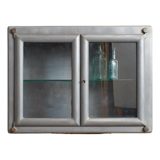 Antique Medical Bathroom Wall Cabinet in Metal, 1940s For Sale
