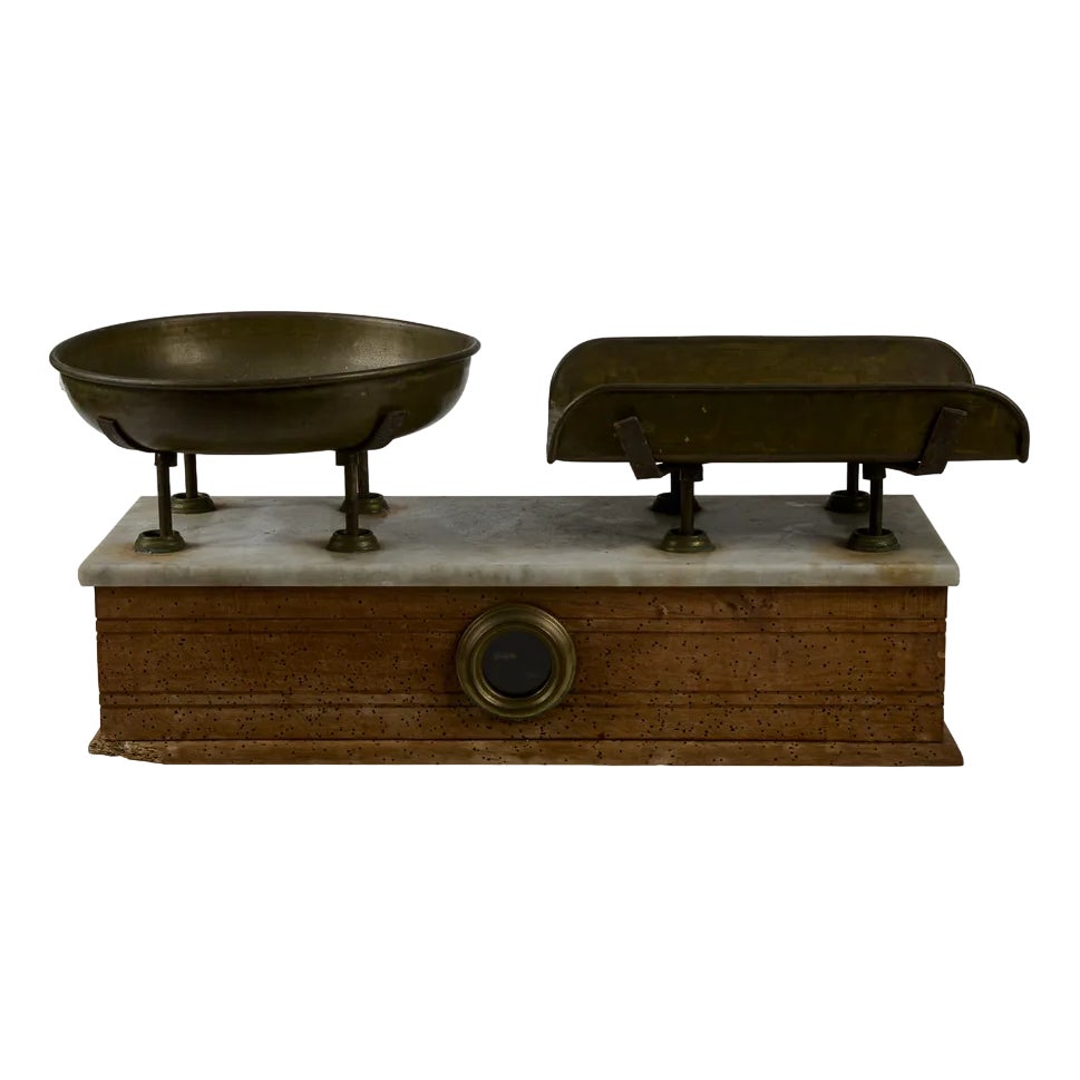 Italian Scale in Marble and Brass, 1900s | Chairish