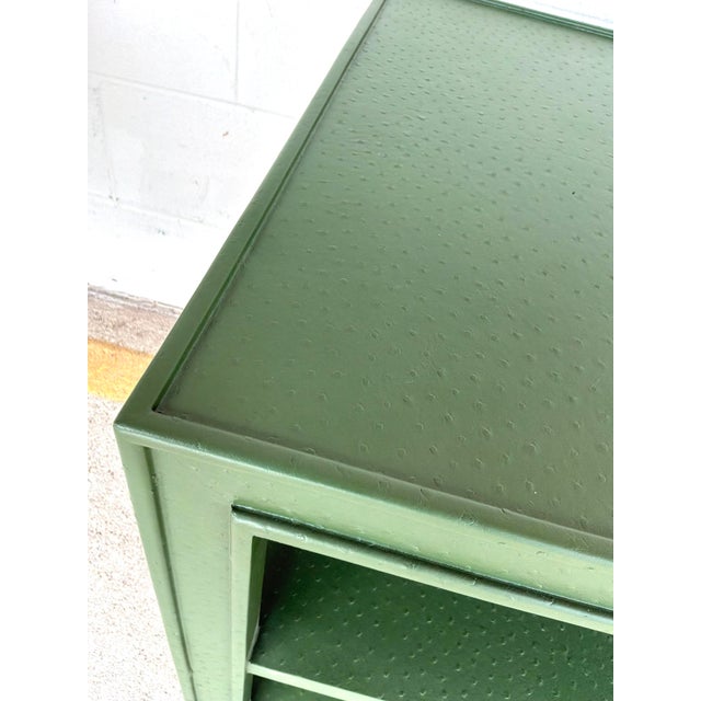 Modern Made Goods Modern Green Faux Ostrich Adeen Side Table For Sale - Image 3 of 5