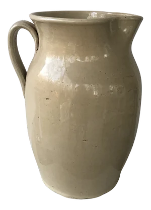Mid 19th Century English Cream Glazed Pottery Pitcher