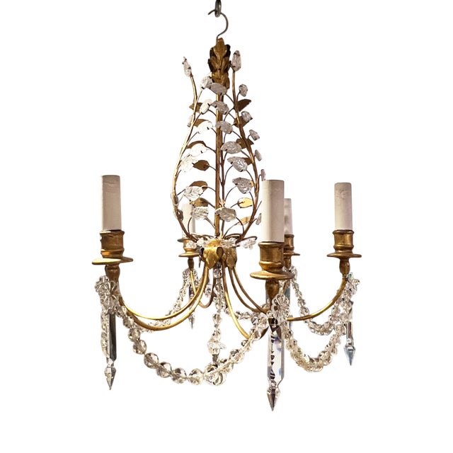 Small Vintage French Chandelier, 1960s For Sale