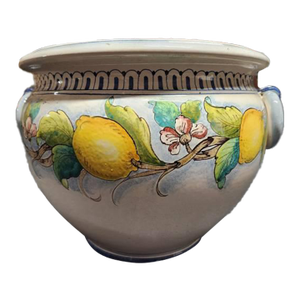 Hand Painted Ceramic Cachepot/Planter From Tuscany