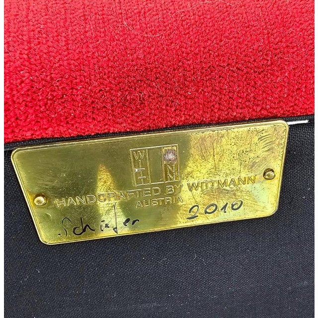 Set of Senta Armchair and Ottoman in Red Velvet by Gerard van den Berg for Wittmann For Sale - Image 4 of 18