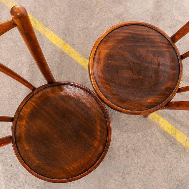 1950’s French Single Hoop Back Dining Chairs – Pair. Classic beech single hoop back dining chairs made in France. The...