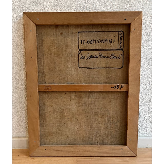 Michel Gemignani, Les Soeurs "Trouillard", 1988, Oil on Paper Mounted on Canvas, Framed For Sale - Image 9 of 11