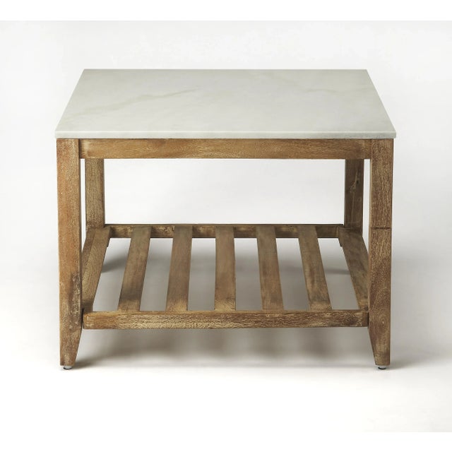 Contemporary Brayden Marble Bunching Coffee Table, Light Brown For Sale - Image 3 of 3