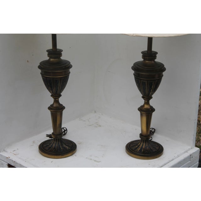 1940's Neoclassic Italian Provincial Table Lamps a - Pair For Sale - Image 4 of 13