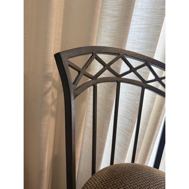 Set of 4 Swivel Bar Stools – Powder-Coated Steel – Made in Usa For Sale - Image 4 of 8
