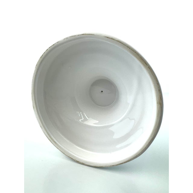 Vintage White Ceramic Tulipiere Style Flower Frog Vase With Pedestal Base For Sale - Image 11 of 11