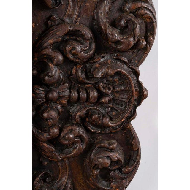 Baroque Regency Style Wall Mirror in Carved and Patinated Wood, 19th Century For Sale - Image 4 of 8