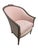 French Provincial Late 19th Century Bergere Tub Chair With Light Pink Ticking Stripe Upholstery For Sale - Image 3 of 17