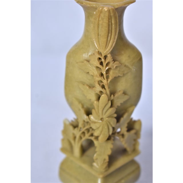 1970s Vintage Carved Soapstone Vases A Pair Chairish