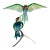 1970s Swarovski Birds of Paradise Bee Eaters Heinz Tabertshofer 957128 Crystal Sculpture in Box For Sale