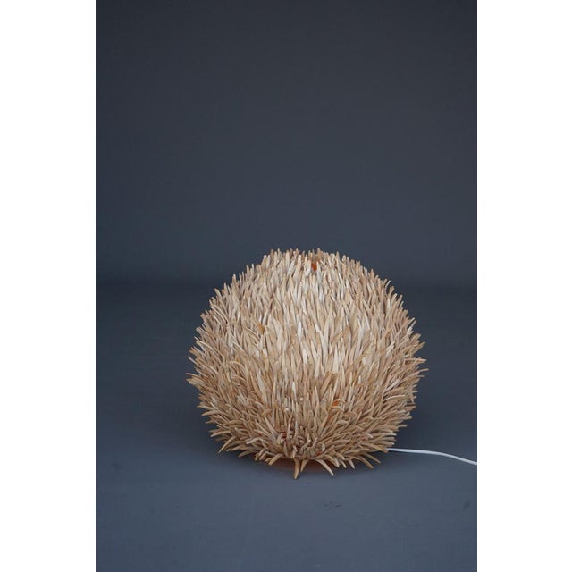 Sea Urchin Wooden Table Lamp, 1990s For Sale - Image 4 of 9