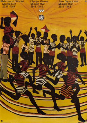 Original Olympic Poster by Ancent Soi, 1972