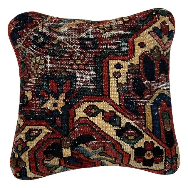 Pasargad Vintage Hand Knotted Farahan Rug Pillow For Sale - Image 4 of 4