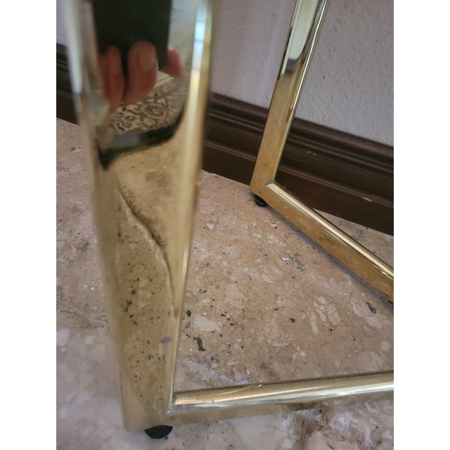 Metal Brass and Glass Entry/Sofa Table For Sale - Image 7 of 10