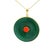 Modern Vintage Italian 14k Gold Jade and Carved Coral Statement Pendant For Sale - Image 3 of 11
