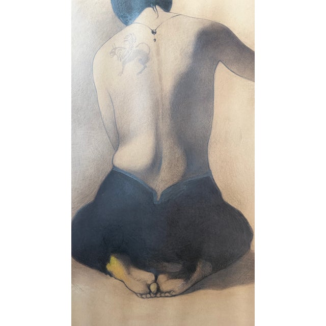 Salome — Monumental Figure Study on Brown Paper, Attributed to Georgian Artist Lado Gorgadze For Sale - Image 4 of 5