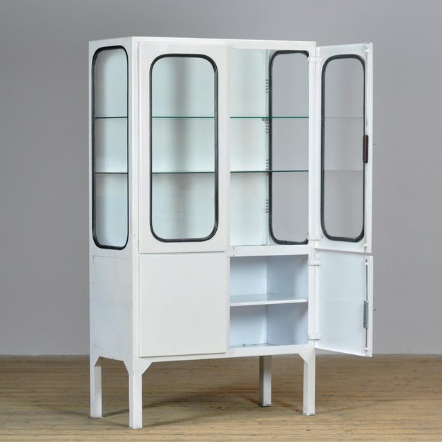 Vintage Glass and Iron Medical Cabinet, 1970s For Sale - Image 4 of 11