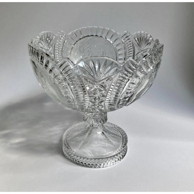 Early 20th C. "He Presenting Her Flowers" Crystal Pedestal Bowl For Sale In New York - Image 6 of 18
