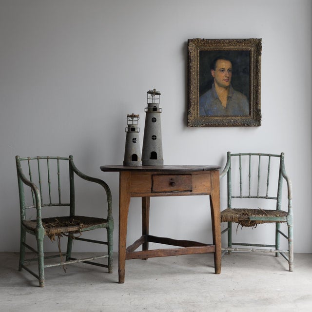 Captivating Portrait of a Man in an Open Shirt, Original Antique Oil Painting, Early 20th Century For Sale - Image 10 of 11