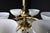 Metal Sculptural Italian Chandelier in Brass & Opaline Glass, 1970s For Sale - Image 7 of 16