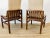 Vintage 1970s Henredon Mid Century Oak Wood Dining Chairs Set of 8 Campaign Style For Sale - Image 9 of 10