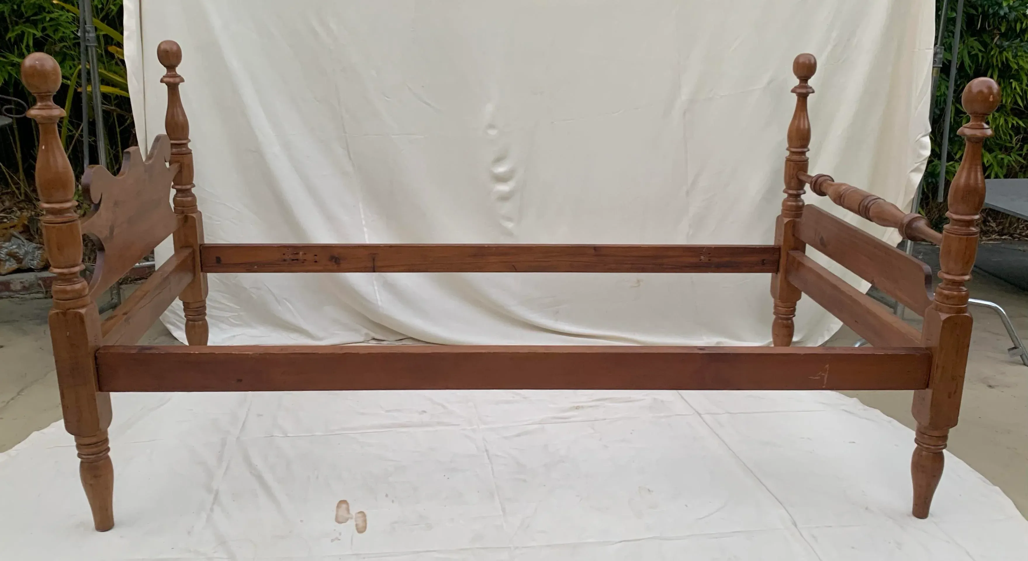 1960s Vintage Cannonball Twin Bed Frame | Chairish