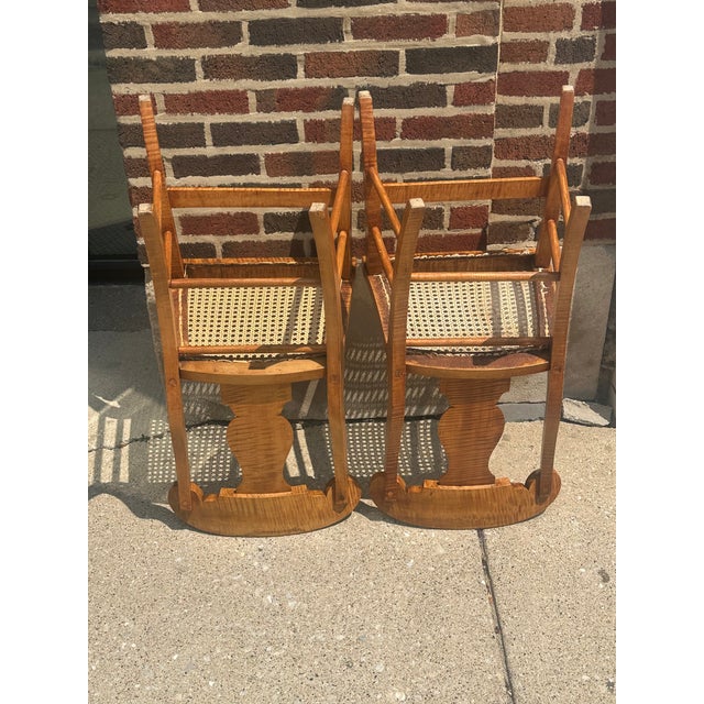 Pair of New York Curly Maple Klismos Chairs, Circa 1860. For Sale - Image 13 of 14