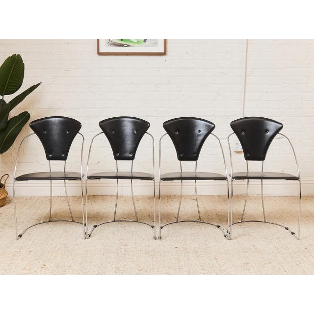 Metal Mid 20th Century Post Modern Dining Chairs For Sale - Image 7 of 8