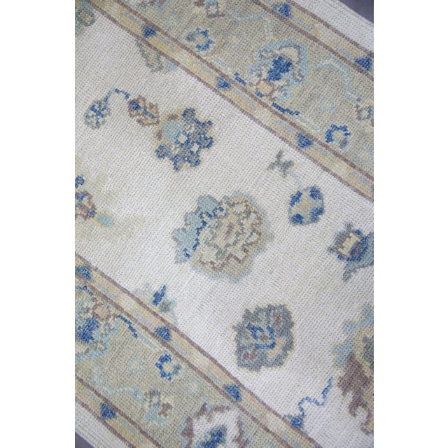 Modern Turkish Oushak Rug 3'1" x 11'5" For Sale - Image 4 of 7