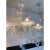 Metal Murano Glass Chandelier in Milky and Gold With Flowers and Leaves For Sale - Image 7 of 13