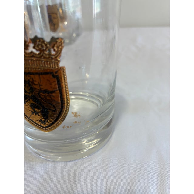 Vintage Gold Heraldic Crest Lowball Glasses, Set of 8 For Sale - Image 9 of 11