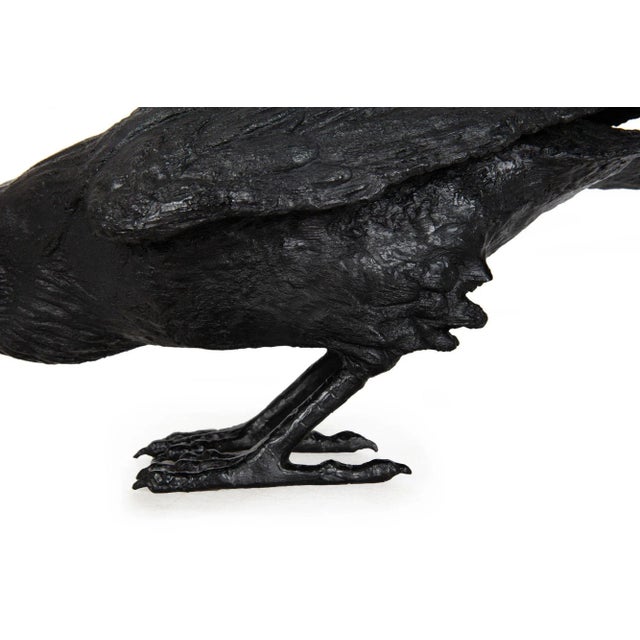 Black Modernist Bronze Life-Size Sculpture “Raven VII B” by Jim Eppler Ca. 2005 For Sale - Image 8 of 18