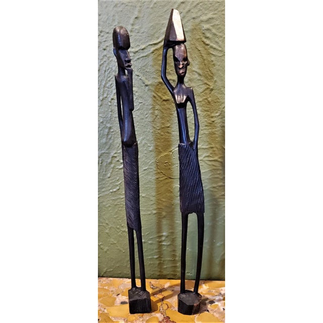 PRESENTING a LOVELY piece of West African Tribal Art, namely a Vintage Pair of Congolese Luba Figures. Made in the Congo...