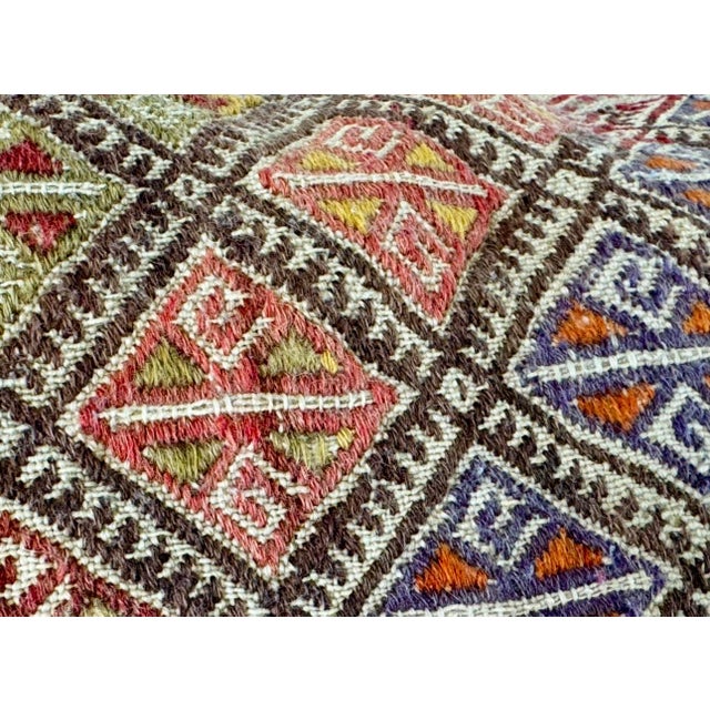 Red Early 20th Century Caucasian Sumak Kilim Pillow For Sale - Image 8 of 14