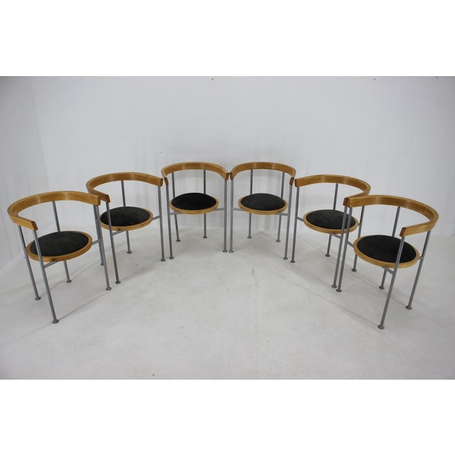 Dining Chairs by Borge Lindau for Bla Station, Sweden, 1990s, Set of 6 For Sale - Image 3 of 18
