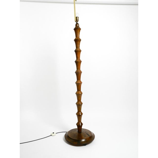 Mid-Century Modern Large Floor Lamp in Dark Oak, Germany, 1930s For Sale - Image 3 of 18