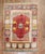 A scatter size village Turkish Rug with 4 gold camels on a bright red field hand-knotted in the middle of the 20th century...