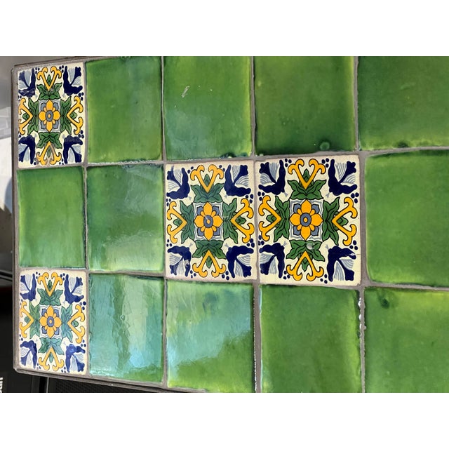 Vintage Wroought Iron Table W/ Mexican Tiles For Sale - Image 9 of 12