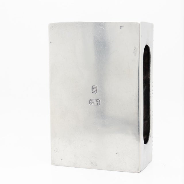 Metal Antique Luen Wo Chinese Export Silver Matchbox Cover With Chrysanthemums For Sale - Image 7 of 11